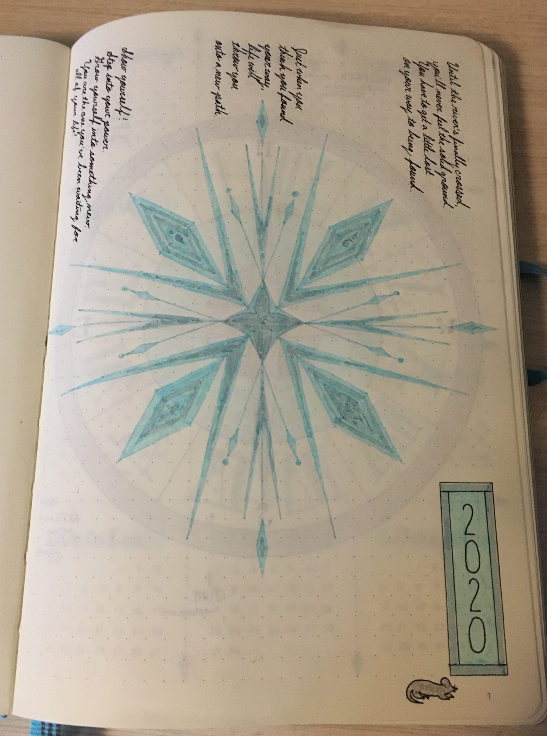 Bullet Journal Frozen 2020 Cover Page