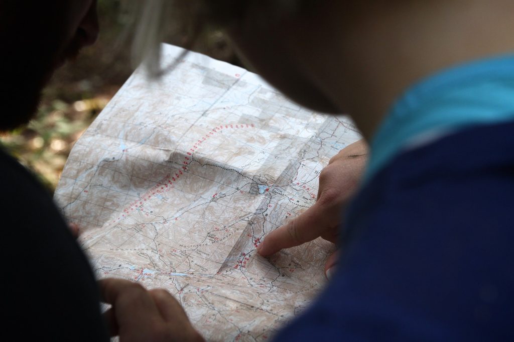 Looking at the map for directions