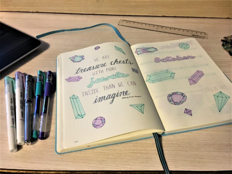 October Bullet Journal: Gemstones