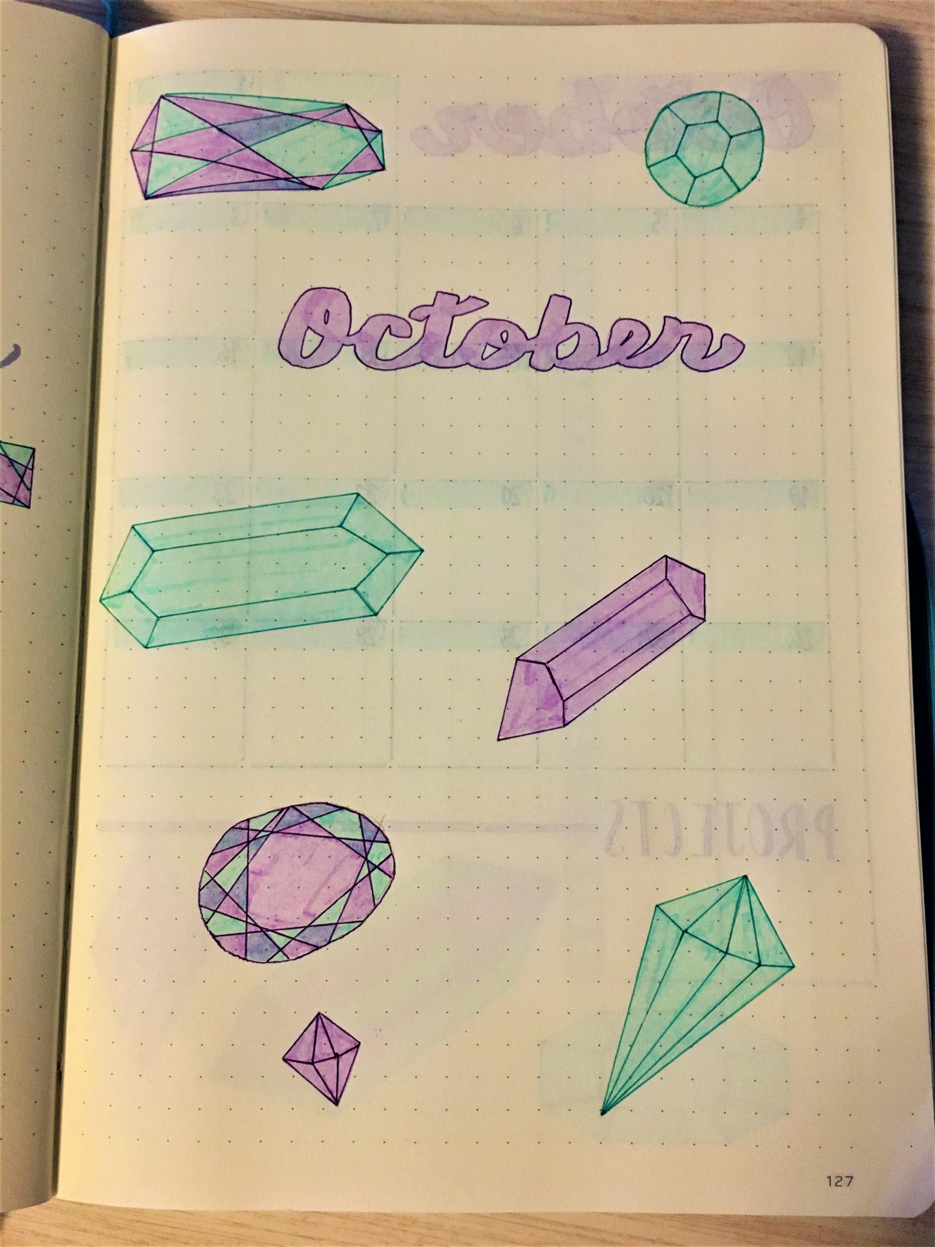 October Bullet Journal: Gemstones - The Desk Dragon