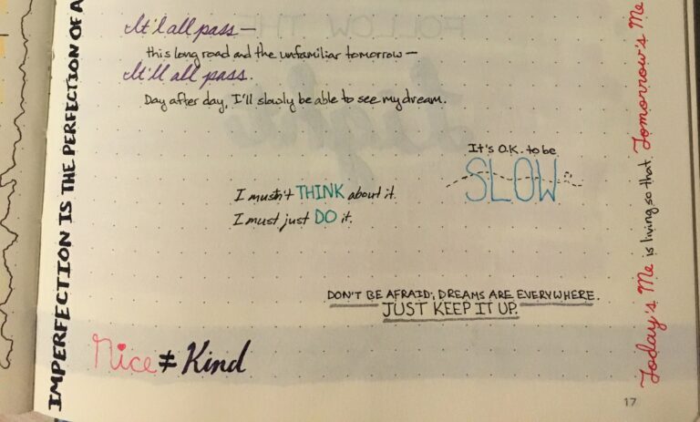 Bullet Journal Mantras Page