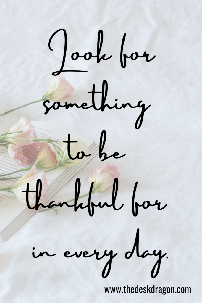 Look for something to be thankful for in every day.