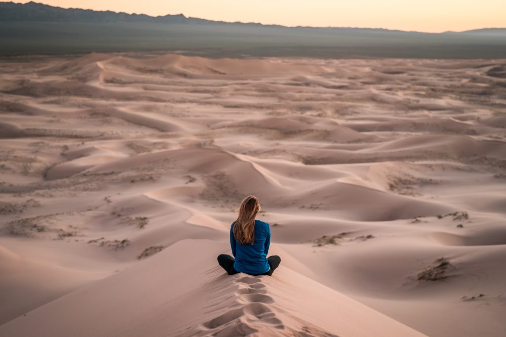 Sitting in a desert