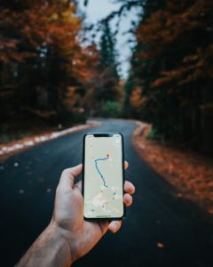 Following a map on a phone