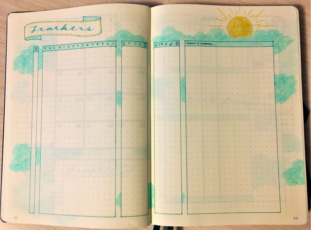 Bullet journal January trackers