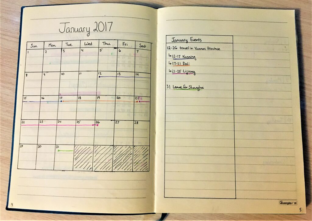 January 2017 bujo monthly