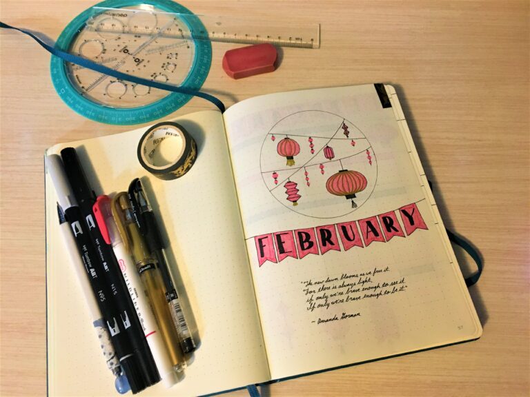 February Bullet Journal: Lunar New Year Theme