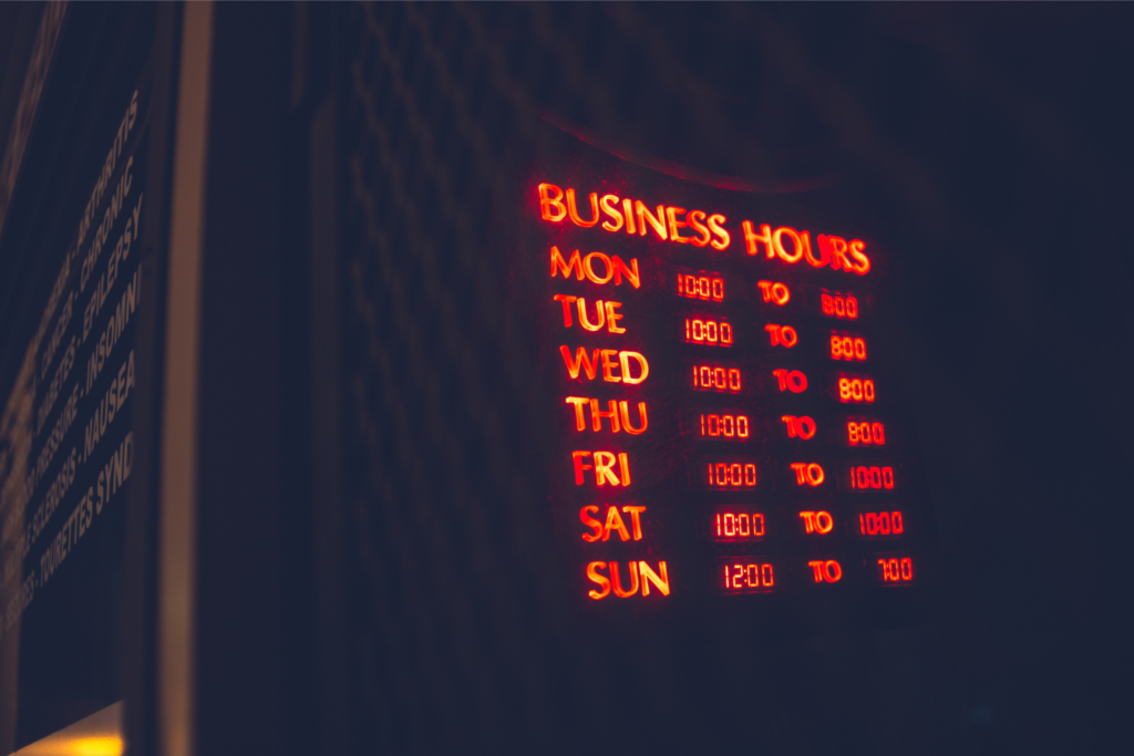 Business hours
