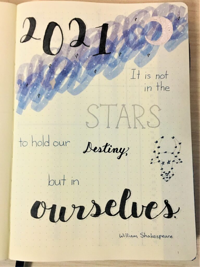 New bullet journal cover page 2021