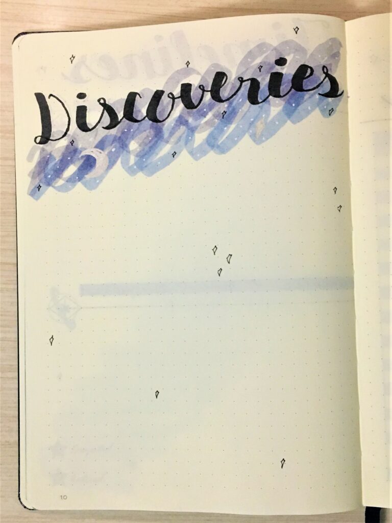 New bullet journal collection: discoveries