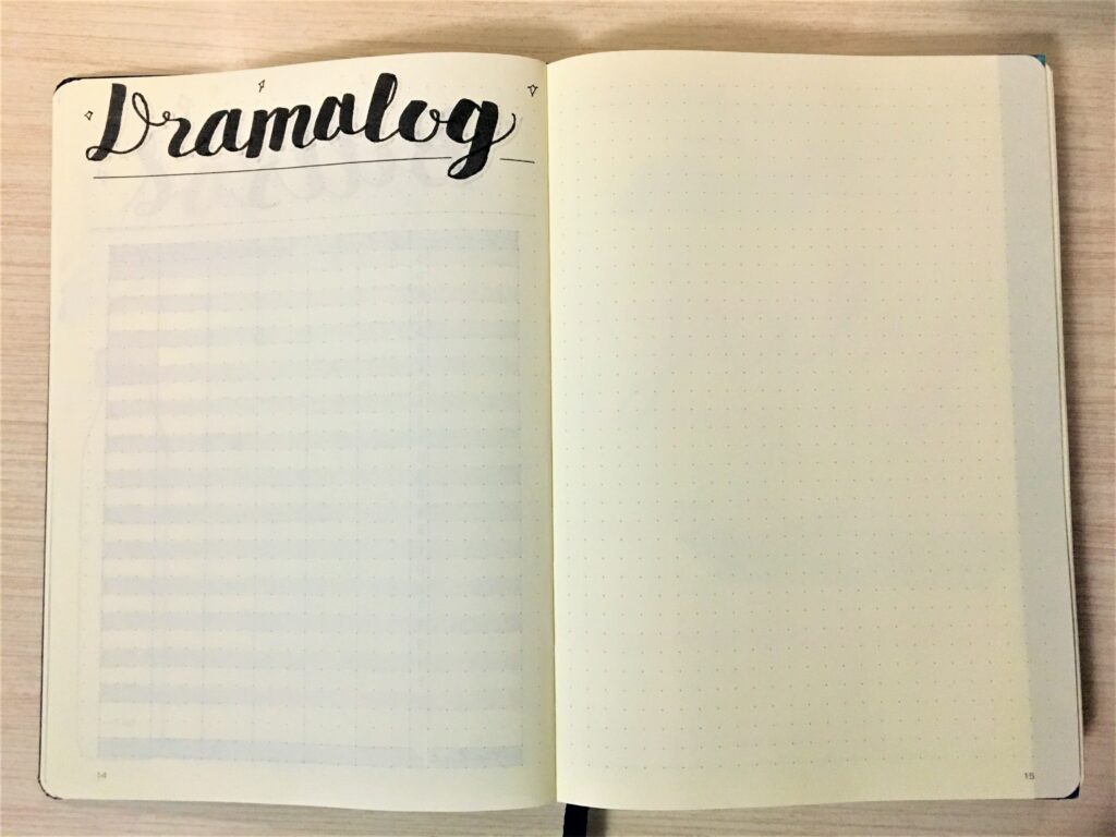 New bullet journal tv tracker spread