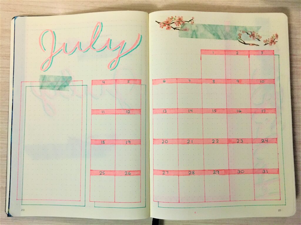 Monthly spread July 2021