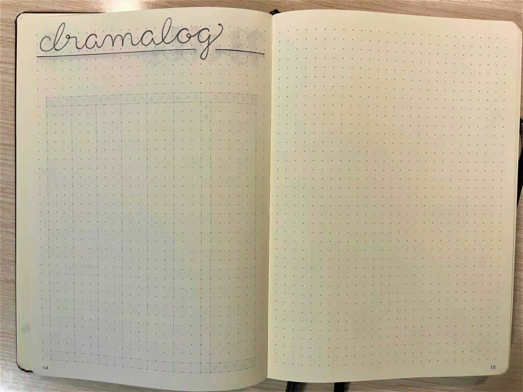 Bujo dramalog: television tracker